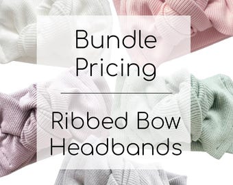 Cotton Rib Knit Baby Headwrap: Adjustable Knot Bow Baby Headbands