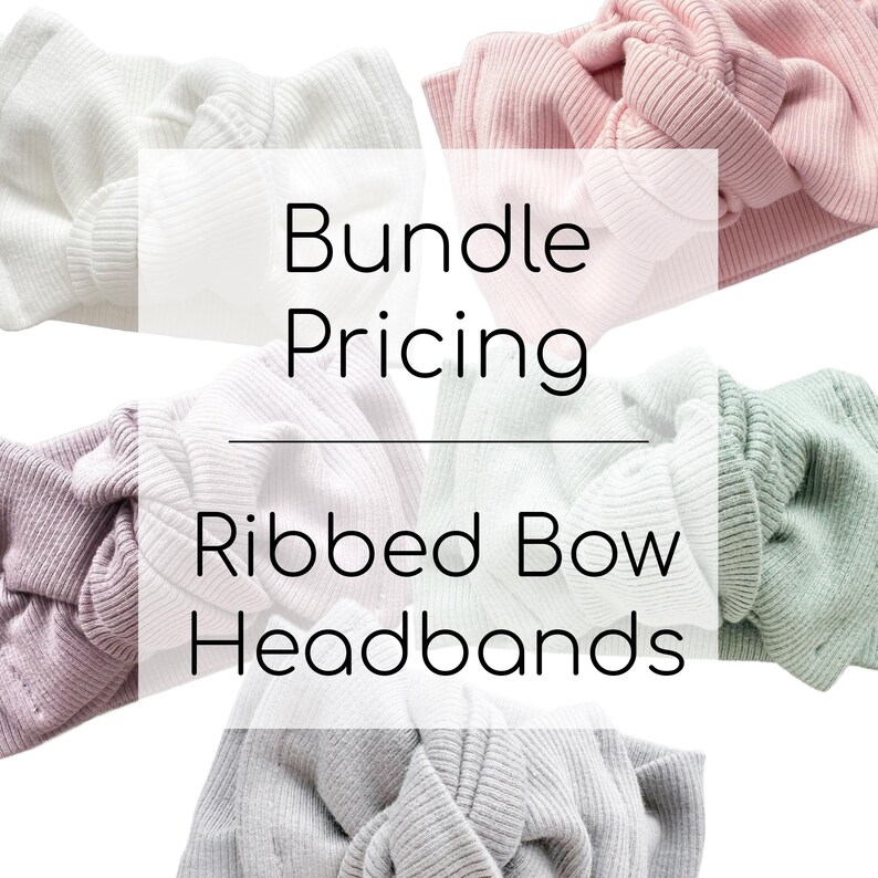 Cotton Rib Knit Baby Headwrap: Adjustable Knot Bow Baby Headbands imagem 1