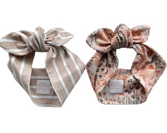 Organic Baby Headband - Choose Your Print - Baby Knot Headband - Tan Beige - Baby Girl Bow Headband - Baby Girl Gift - Floral - Stripes