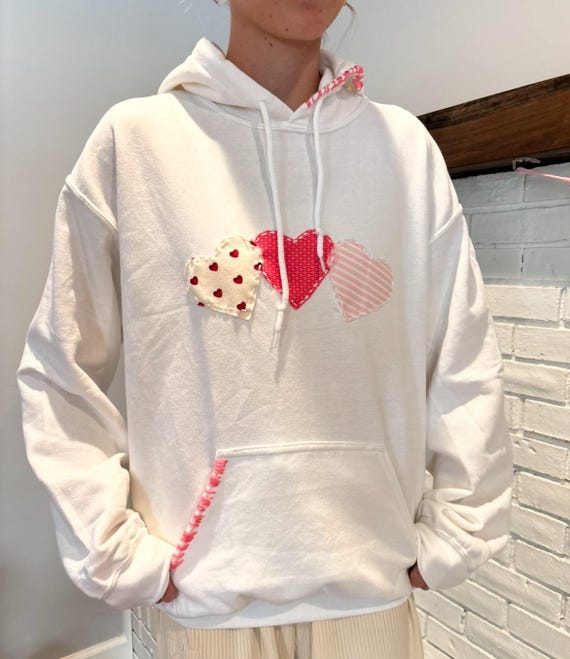 Heart Patchwork Hoodie - Etsy