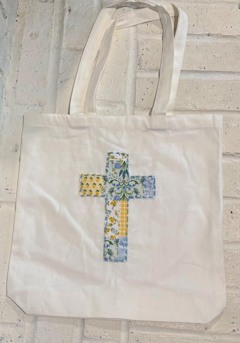 Cross Patchwork Tote Bag - Etsy