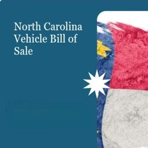 Bill of Sale in Carolina for a Vehicle Etsy