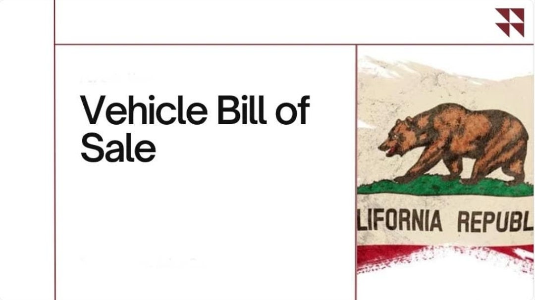California Vehicle Bill of Sale Template Printable & Editable PDF for