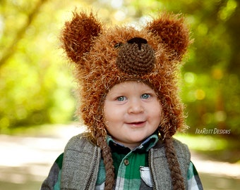 CROCHET PATTERN Fluffy the Classic Bear Hat