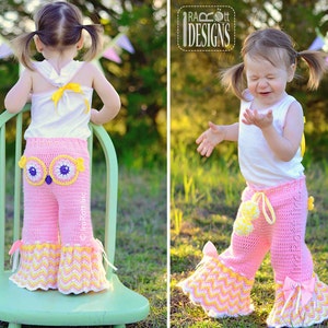 CROCHET PATTERN Fiesta Owl Pants and Ruffled Bloomers image 4