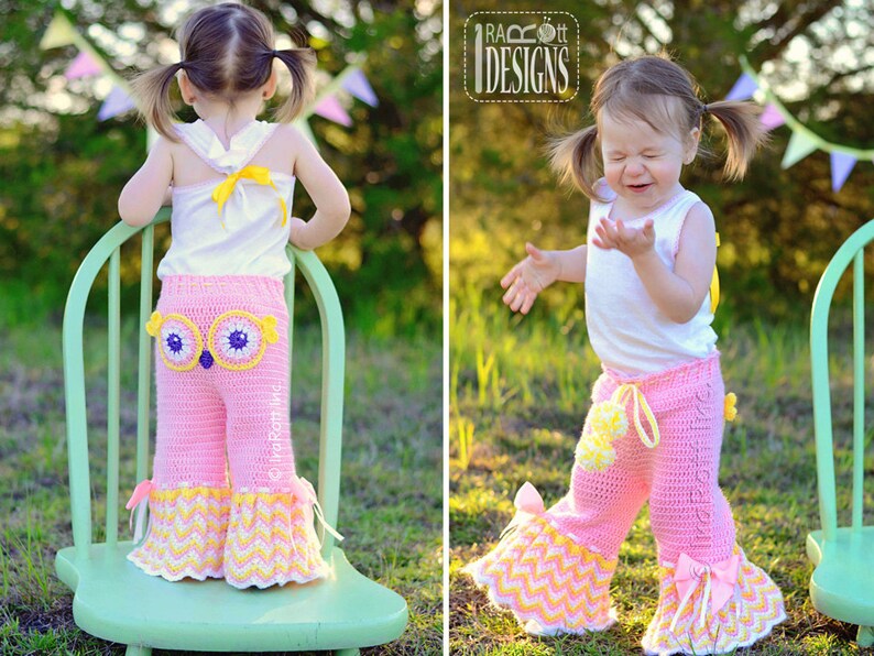 CROCHET PATTERN Fiesta Owl Pants and Ruffled Bloomers image 4