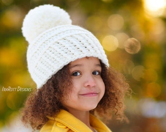 CROCHET PATTERN Amelia Hat with Chunky PomPom