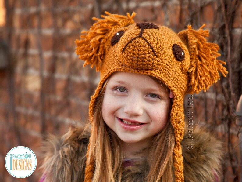 CROCHET PATTERN Golden Retriever and Labrador Retriever Leo Puppy Dog Hat image 3