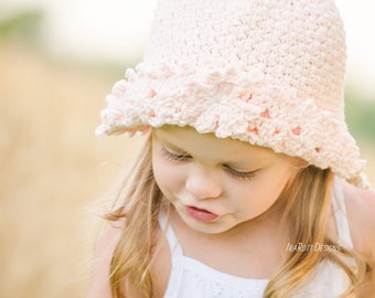 CROCHET PATTERN My Little Sunshine Summer Hat with Maple Leaf Applique