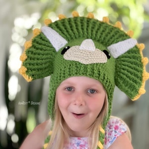 CROCHET PATTERN Zingy Dinosaur Hat image 4