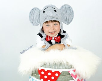 CROCHET PATTERN Jeffery the Elephant Animal Hat