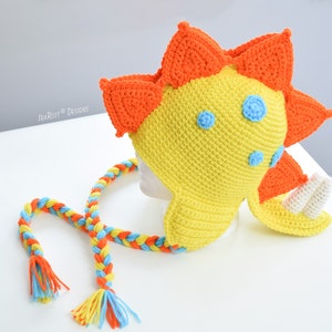 Dinosaur Hat Crochet Pattern PDF – Stegosaurus Dino Hat, Baby to Adult Sizes image 6