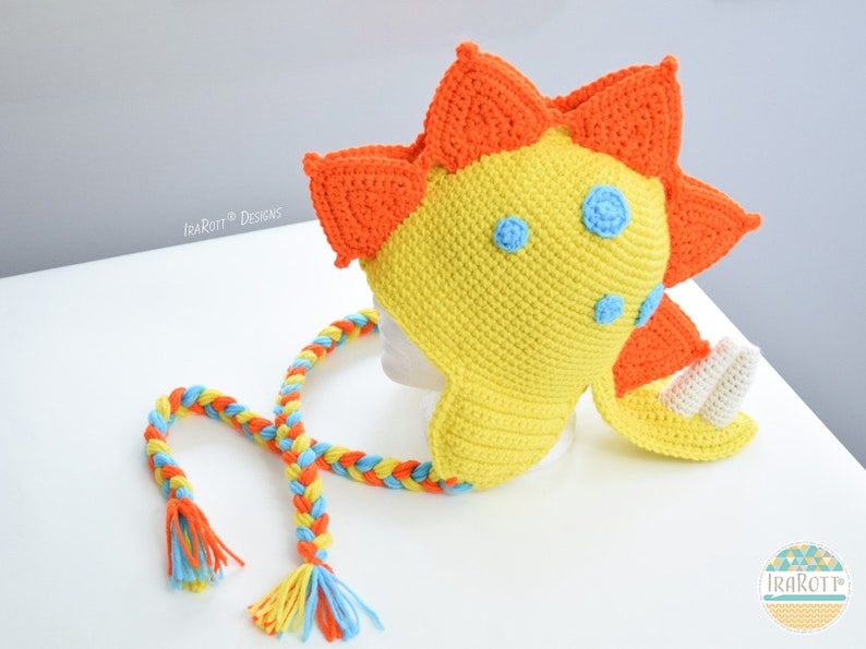 Dinosaur Hat Crochet Pattern PDF – Stegosaurus Dino Hat, Baby to Adult Sizes image 6