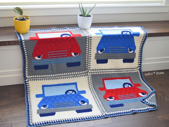 CROCHET PATTERN Jimmy the Hybrid Car Blanket - Etsy UK