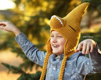 Dinosaur Hat Crochet Pattern – Pterodactyl Hat, Pterosaur Costume, Baby to Adult Sizes (PDF)