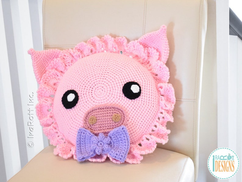 CROCHET PATTERN Pinky The Piggy Pillow image 2