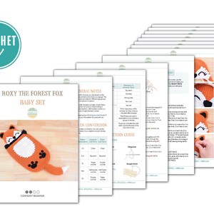Crochet Fox Hat and Cocoon Pattern – Newborn Photo Prop, Baby Sleeping Bag (PDF) image 2