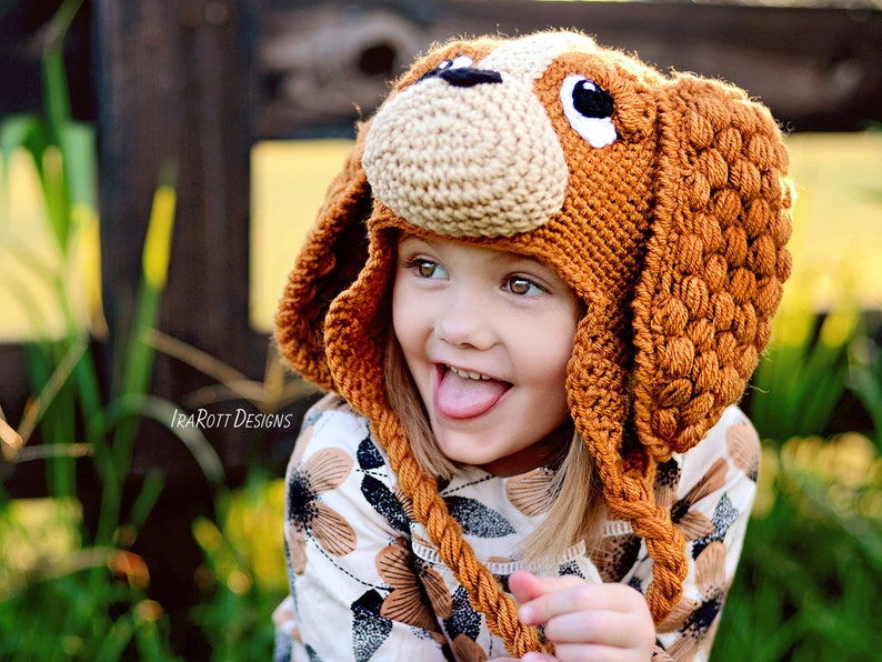 CROCHET PATTERN CoCo the Spaniel Puppy Dog Hat image 1