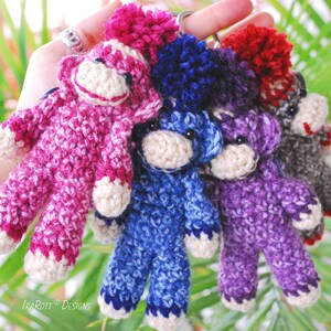 CROCHET PATTERN Spunky The Tiny Sock Monkey Keychain image 7