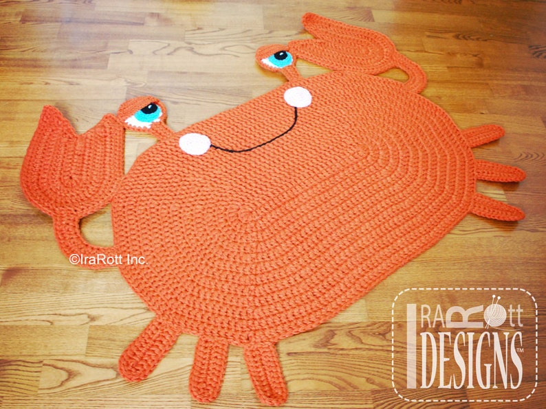 CROCHET PATTERN Cranky Crab Animal Rug image 5