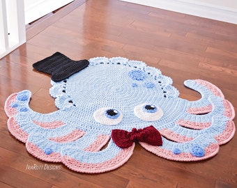 CROCHET PATTERN Inky the Octopus Animal Rug