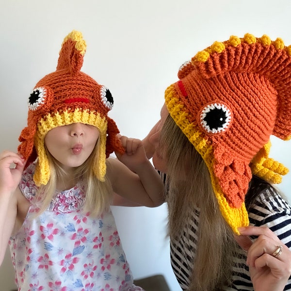 CROCHET PATTERN Amber The Fancy Goldfish Hat