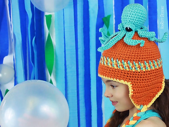 CROCHET PATTERN Inky the Octopus Hat 