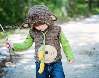 CROCHET PATTERN Chip The Banana Monkey Vest