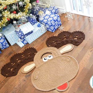 CROCHET PATTERN Eh Moose Animal Rug image 3