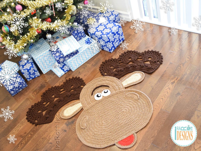 CROCHET PATTERN Eh Moose Animal Rug image 3