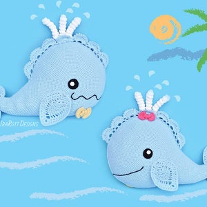 CROCHET PATTERN Joyce and Justin Whale Pillow