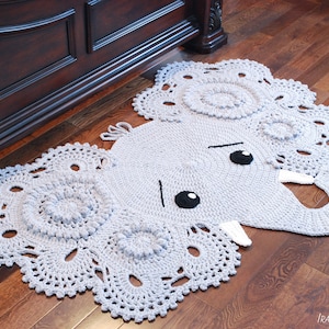 CROCHET PATTERN Josefina and Jeffery Elephant Rug image 1