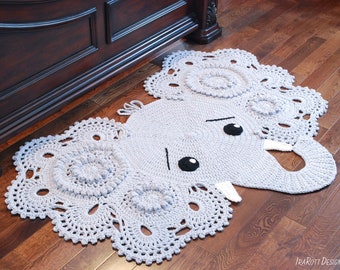 CROCHET PATTERN Josefina and Jeffery Elephant Rug