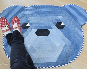 QUILTING PATTERN Cuddles The Hexi Bear Jelly Roll Rug