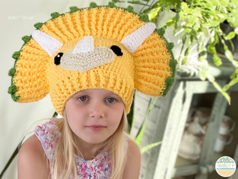 CROCHET PATTERN Zingy Dinosaur Hat image 3