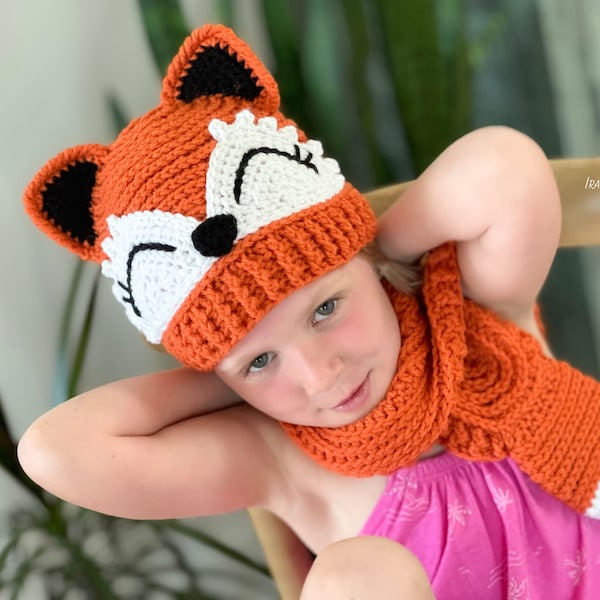 CROCHET PATTERN The Artful Fox Hat and Scarf