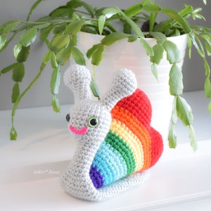 CROCHET PATTERN Cupid The Love Snail With Heart Amigurumi Toy image 6