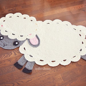 CROCHET PATTERN Easter Lamb Animal Rug