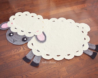 CROCHET PATTERN Easter Lamb Animal Rug