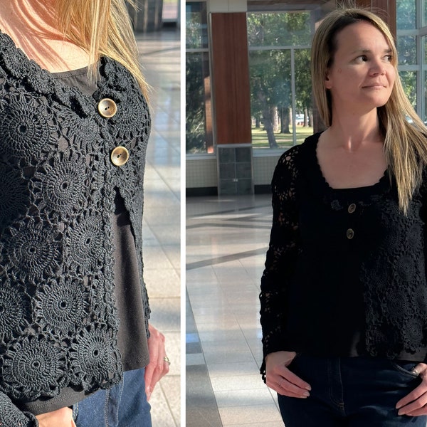 CROCHET PATTERN City Night Lace Cardigan