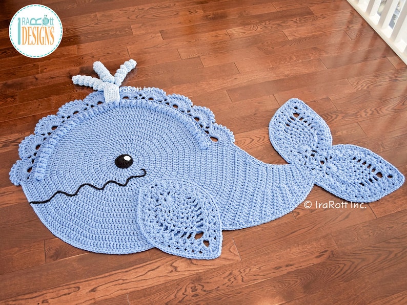 CROCHET PATTERN Joyce and Justin Whale Animal Rug image 3