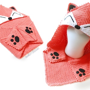 CROCHET PATTERN Foxy the Fox Hooded Blanket