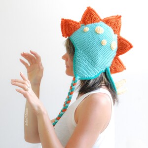 Dinosaur Hat Crochet Pattern PDF – Stegosaurus Dino Hat, Baby to Adult Sizes image 3