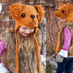 CROCHET PATTERN Golden Retriever and Labrador Retriever Leo Puppy Dog Hat image 4