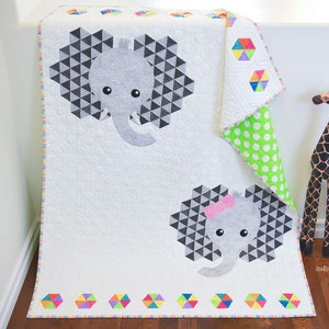 QUILTING PATTERN Josefina and Jeffery Elephant Quilt