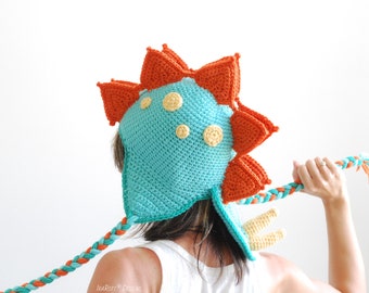 CROCHET PATTERN Spiky the Stegosaurus Dinosaur Hat