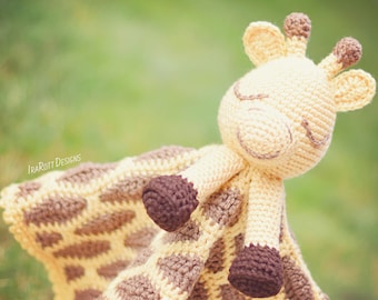 CROCHET PATTERN Rusty the Giraffe Security Blanket Lovey