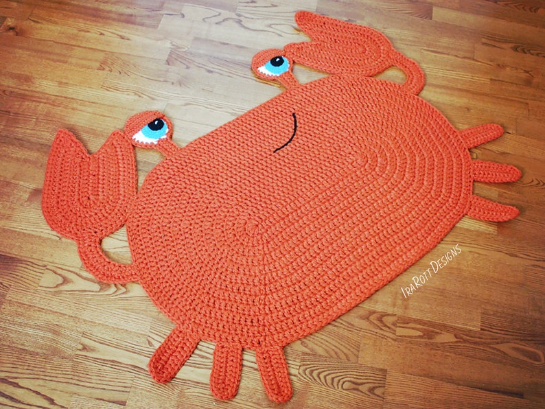 CROCHET PATTERN Cranky Crab Animal Rug image 3