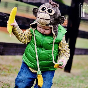 CROCHET PATTERN Abe the Orangutan Ape Animal Hat image 3