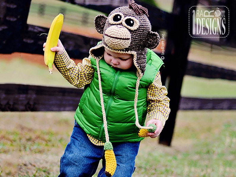 CROCHET PATTERN Abe the Orangutan Ape Animal Hat image 3